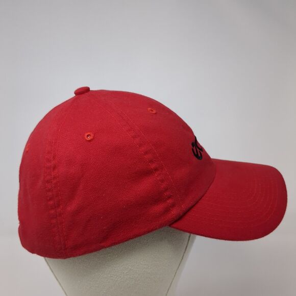 ecco World Class Slideback Baseball Cap Red OS Adjustable Embroidered Fersten - Picture 4 of 9